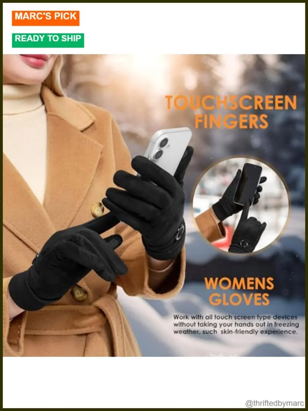 Thermal Fleece Lined Winter Gloves Touchscreen Compatible Gift